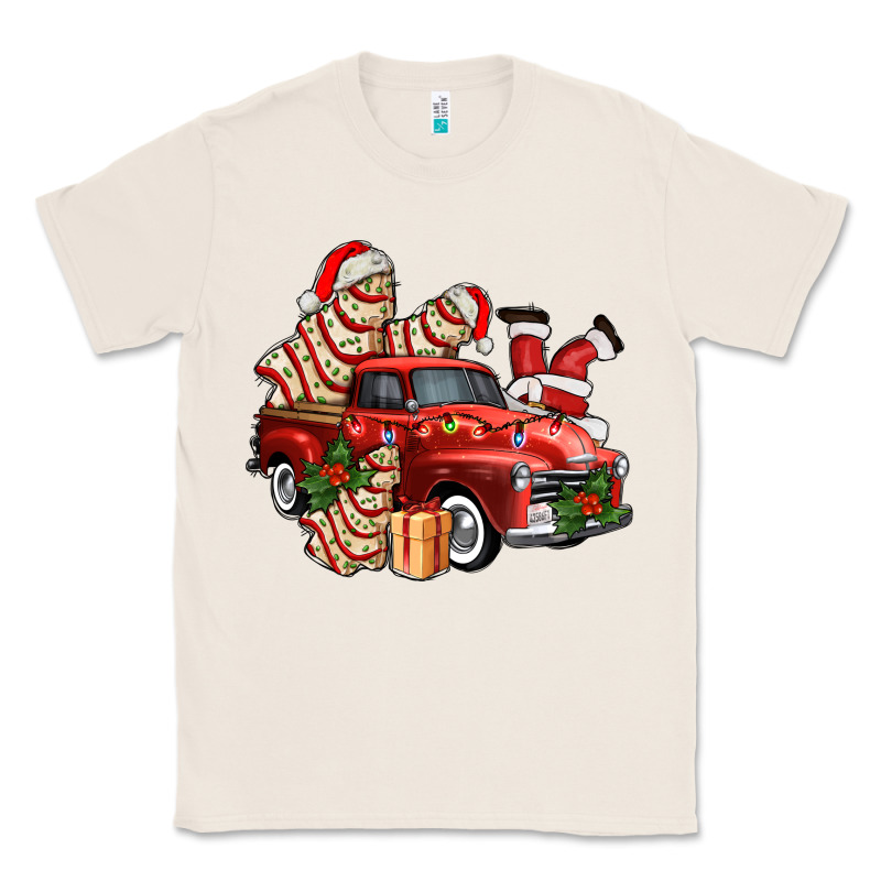 Christmas Tree Cake With Farm Track And Santa Ado Classic Tee by AdoDesignShop | Teevron