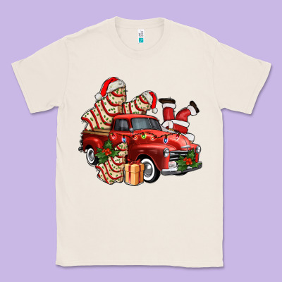 Christmas Tree Cake With Farm Track And Santa Ado Classic Tee Designed By Adodesignshop