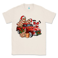 Natural christmas tree cake with farm track and santa ado Classic Tee - AdoDesignShop