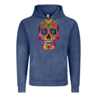 Vintage Denim sugar skull Vintage Hoodie - FaDigitalArtStudio