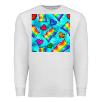 Oatmeal Heather Pride lgbtq flags and leopard seamless pattern Premium Sweatshirt - BundleAndBundleShop