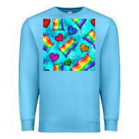 Ocean Blue Pride lgbtq flags and leopard seamless pattern Premium Sweatshirt - BundleAndBundleShop