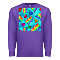 Purple Pride lgbtq flags and leopard seamless pattern Premium Sweatshirt - BundleAndBundleShop