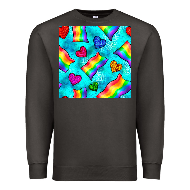 Pride Lgbtq Flags And Leopard Seamless Pattern Premium Sweatshirt by BundleAndBundleShop | Teevron