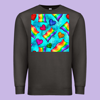 Pride Lgbtq Flags And Leopard Seamless Pattern Premium Sweatshirt Designed By Bundleandbundleshop