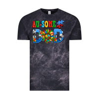 Cloud Black ausome autism dad Vintage Tee - AdoDesignShop