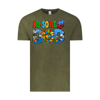 Vintage Olive ausome autism dad Vintage Tee - AdoDesignShop