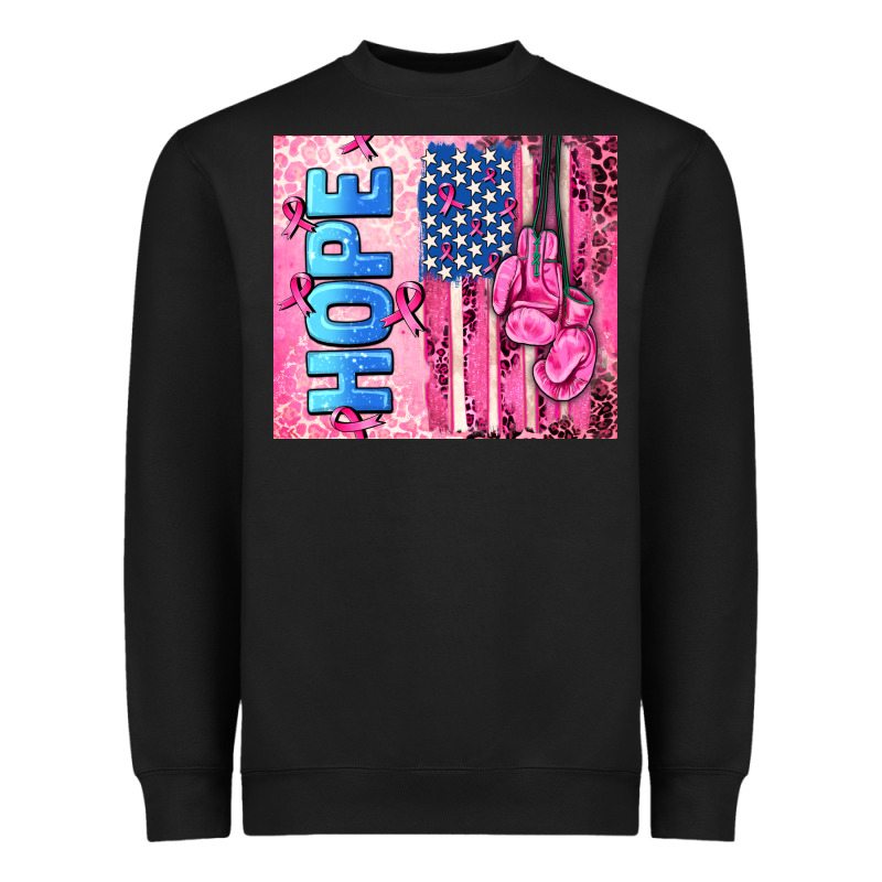 Hope  Breast Cancer And American Flag Heavyweight Sweatshirt by AdoDesignShop | Teevron