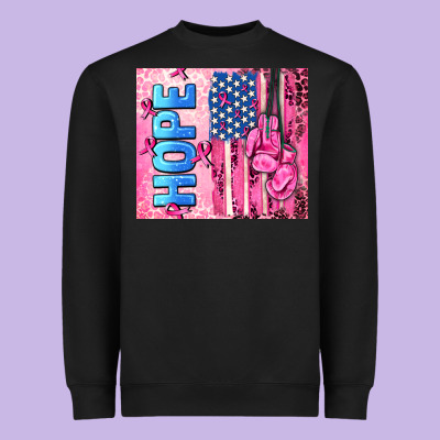 Hope  Breast Cancer And American Flag Heavyweight Sweatshirt Designed By Adodesignshop