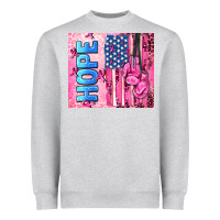 Heather Grey hope  breast cancer and american flag Heavyweight Sweatshirt - AdoDesignShop