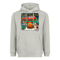 Moon Dust Merry Christmas with camper van Heavyweight Hoodie - NancyCooperArtShop