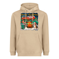Mushroom Merry Christmas with camper van Heavyweight Hoodie - NancyCooperArtShop
