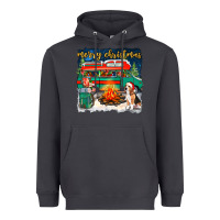 Smoke Merry Christmas with camper van Heavyweight Hoodie - NancyCooperArtShop