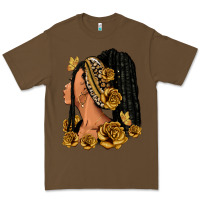 Cacao Gold roses afro woman Premium Tee - RanaPortraitStore