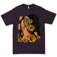 Plum Gold roses afro woman Premium Tee - RanaPortraitStore