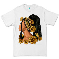 White Gold roses afro woman Premium Tee - RanaPortraitStore