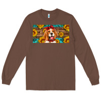 Chestnut beagle with sunflowers license plate Long Sleeve Tee - Artiststas