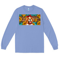 Colony Blue beagle with sunflowers license plate Long Sleeve Tee - Artiststas