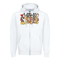 White softball sister Zipper Hoodie - MaliasSmallBusiness