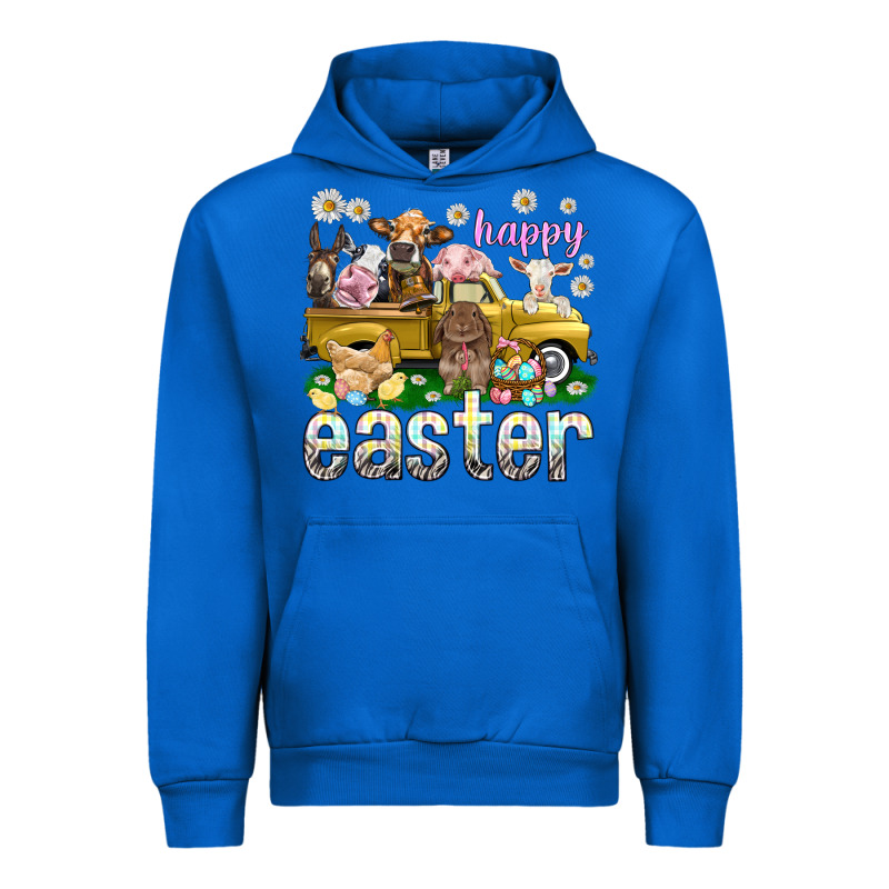 Happy Easter Truck With Farm Animals Easter Day Urban Hoodie by HowdyJamesFarm | Teevron
