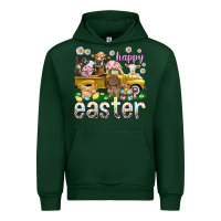 Forest Green Happy Easter truck with farm animals Easter Day Urban Hoodie - HowdyJamesFarm