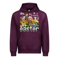 Mauve Wine Happy Easter truck with farm animals Easter Day Urban Hoodie - HowdyJamesFarm