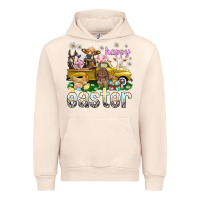 Sandshell Happy Easter truck with farm animals Easter Day Urban Hoodie - HowdyJamesFarm