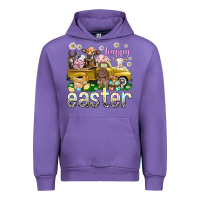 Tulip Happy Easter truck with farm animals Easter Day Urban Hoodie - HowdyJamesFarm