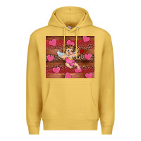Antique Gold valentine's day cupid heart Premium Hoodie - RanaPortraitStore