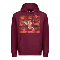 Burgundy valentine's day cupid heart Premium Hoodie - RanaPortraitStore