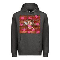 Charcoal Heather valentine's day cupid heart Premium Hoodie - RanaPortraitStore