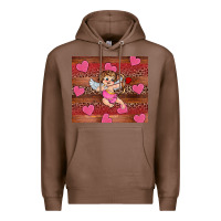 Chestnut valentine's day cupid heart Premium Hoodie - RanaPortraitStore