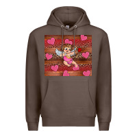 Coffee valentine's day cupid heart Premium Hoodie - RanaPortraitStore