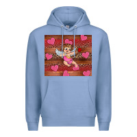 Colony Blue valentine's day cupid heart Premium Hoodie - RanaPortraitStore