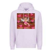Lilac valentine's day cupid heart Premium Hoodie - RanaPortraitStore