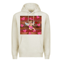 Oatmeal Heather valentine's day cupid heart Premium Hoodie - RanaPortraitStore