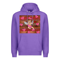 Purple valentine's day cupid heart Premium Hoodie - RanaPortraitStore