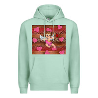 Seafoam valentine's day cupid heart Premium Hoodie - RanaPortraitStore
