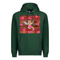 Sports Green valentine's day cupid heart Premium Hoodie - RanaPortraitStore