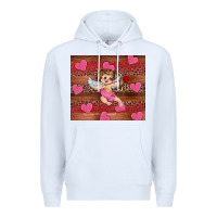 White valentine's day cupid heart Premium Hoodie - RanaPortraitStore