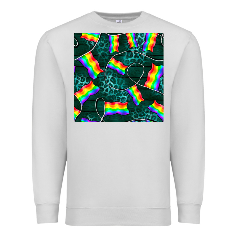 Pride Lgbtq Flags With Leopard Seamless Pattern Premium Sweatshirt by BundleAndBundleShop | Teevron