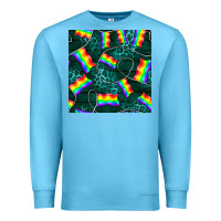 Ocean Blue Pride lgbtq flags with leopard seamless pattern Premium Sweatshirt - BundleAndBundleShop