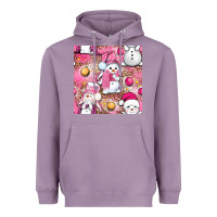 Lavender Pink Christmas cute snowman Heavyweight Hoodie - NancyCooperArtShop