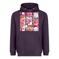 Plum Pink Christmas cute snowman Heavyweight Hoodie - NancyCooperArtShop