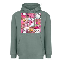 Sage Pink Christmas cute snowman Heavyweight Hoodie - NancyCooperArtShop