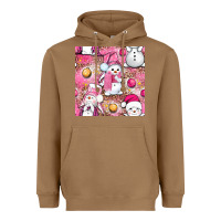 Toasted Coconut Pink Christmas cute snowman Heavyweight Hoodie - NancyCooperArtShop