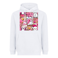White Pink Christmas cute snowman Heavyweight Hoodie - NancyCooperArtShop