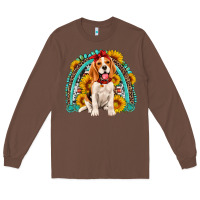 Chestnut beagle turquoise and sunflowers rainbow Long Sleeve Tee - Artiststas