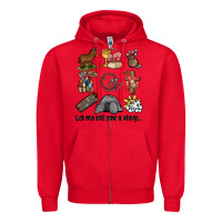 Red let me tell you a story Zipper Hoodie - MaliasSmallBusiness