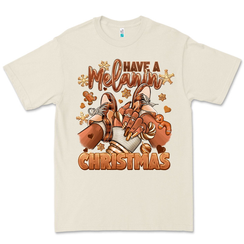 Have A Melanin Christmas Black Girl Sneakers Premium Tee by RanaPortraitStore | Teevron